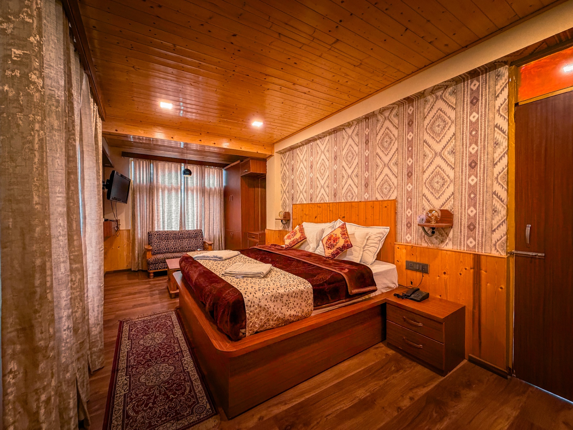 Deluxe wooden room interior